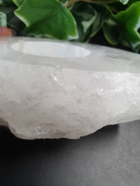 Bergkristal sfeerlicht houder - half gepolijst