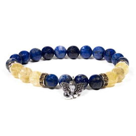 Lapis Lazuli/rutielkwarts armband met ganesha bedel