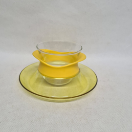 Tea glass with rubber rim 1980s