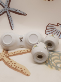 Vintage-Eier aus Limoges mit Salz und Pfeffer im Gestell