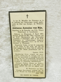 Prayer card 1892 - 1935