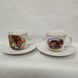 Ot en Sien 2 cups and saucers white