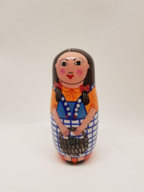 Matryoshka cat in basket 5 pieces