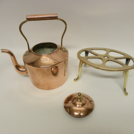 Red copper kettle with brass stove (clearance)