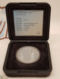 Niederländische 10 Gulden 1994 50 Jahre Benelux
