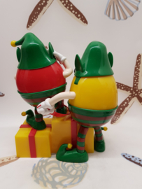 M&M on Christmas gift dispenser