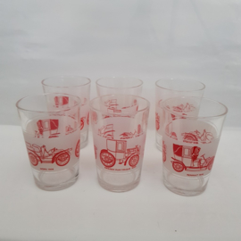 Oude auto's 6 limonade glaasjes