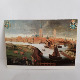 Postcard painting view of Zwolle, around 1600
