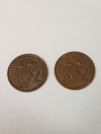 Neuseeland 2 Cent 1973 und 1975