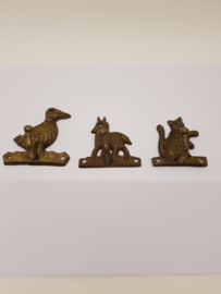 Animal kitchen cloths hooks brass