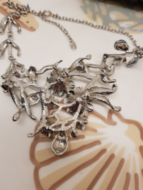 Vintage künstlerische Halskette Blumen 90er Jahre