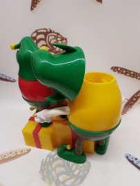 M&M on Christmas gift dispenser