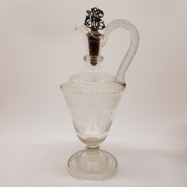 Antique carafe with antique silver stopper Hanau 19th century