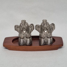 Elephants on teak leaf from South Africa