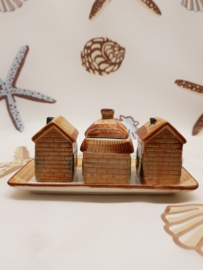 Vintage Häuser Pfeffer, Milch Zucker