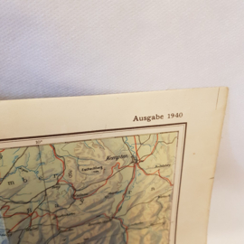 Schulkarte der Schweiz Stoffschultabelle von 1940