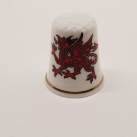 Thimble Red Dragon Fine Bone