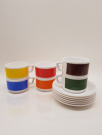 Vintages 6 cups and saucers Arcopal