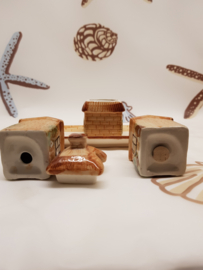 Vintage Häuser Pfeffer, Milch Zucker