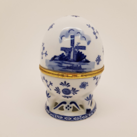 Porzellan Ei Delft Blau markiert