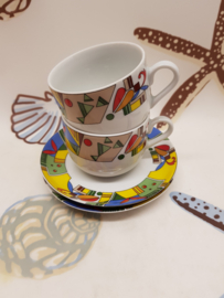 Tasse und Untertasse 2x Douwe Egberts Jarolina