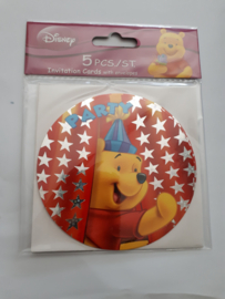 Uitnodigingskaarten Disney 5 stuks