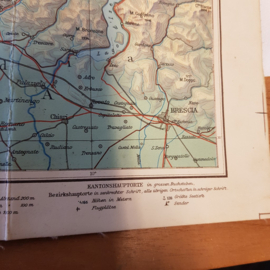 Schulkarte der Schweiz Stoffschultabelle von 1940