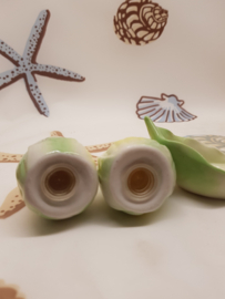 Salz- und Pfeffermaiskolben auf einem Bambusboot