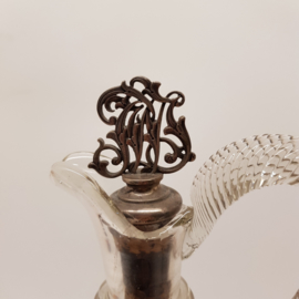 Antique carafe with antique silver stopper Hanau 19th century