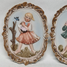 Mini paintings of bisquit porcelain