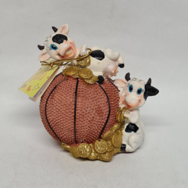 Cows on basketball piggy bank