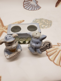 Salt and Pepper Pigs Musicians in a Trough