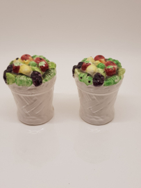 Ceramic flower basket Pepper and Salt set