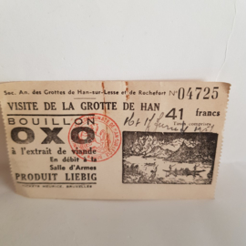 Grottes de Han, 24 postcards, entrance ticket and beer felt from 1956