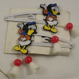 Donald Duck necklace and barrettes