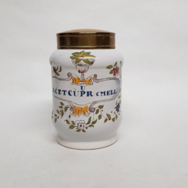 Pharmacy jar with brass lid