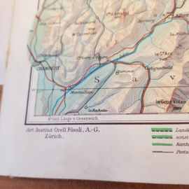 Schulkarte der Schweiz Stoffschultabelle von 1940