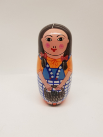 Matryoshka cat in basket 5 pieces