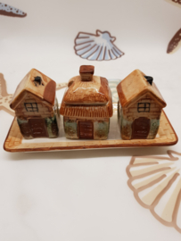 Vintage Häuser Pfeffer, Milch Zucker