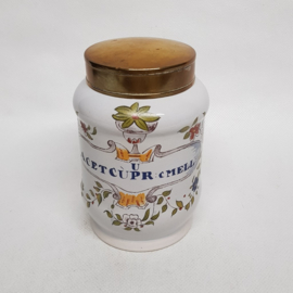 Pharmacy jar with brass lid