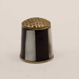 Antique thimble inlaid with mother-of-pearl