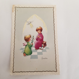 2 Prayer cards 1st communion 1965