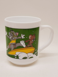 Tom und Jerry Opalbecher von Dixan 1989 Dunkelgrün