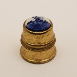 Brass with Delft blue inlay thimble