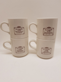 Douwe Egberts vintage mugs with text 4x