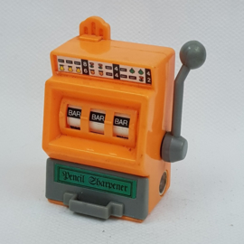 Pencil sharpener in the form of a slot machine