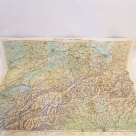 Schulkarte der Schweiz Stoffschultabelle von 1940