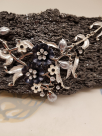 Vintage künstlerische Halskette Blumen 90er Jahre