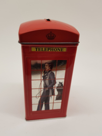 Bentley's telephone box tin piggy bank