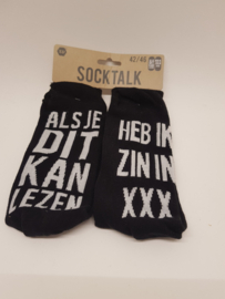 Socks with erotic text size 42/46.